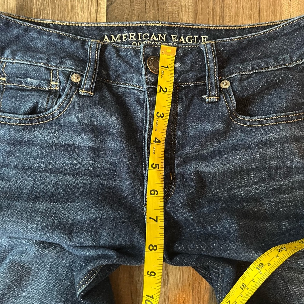 American Eagle Outfitters Tomgirl Distressed Button Fly Jeans SZ 0 - Picture 8 of 11
